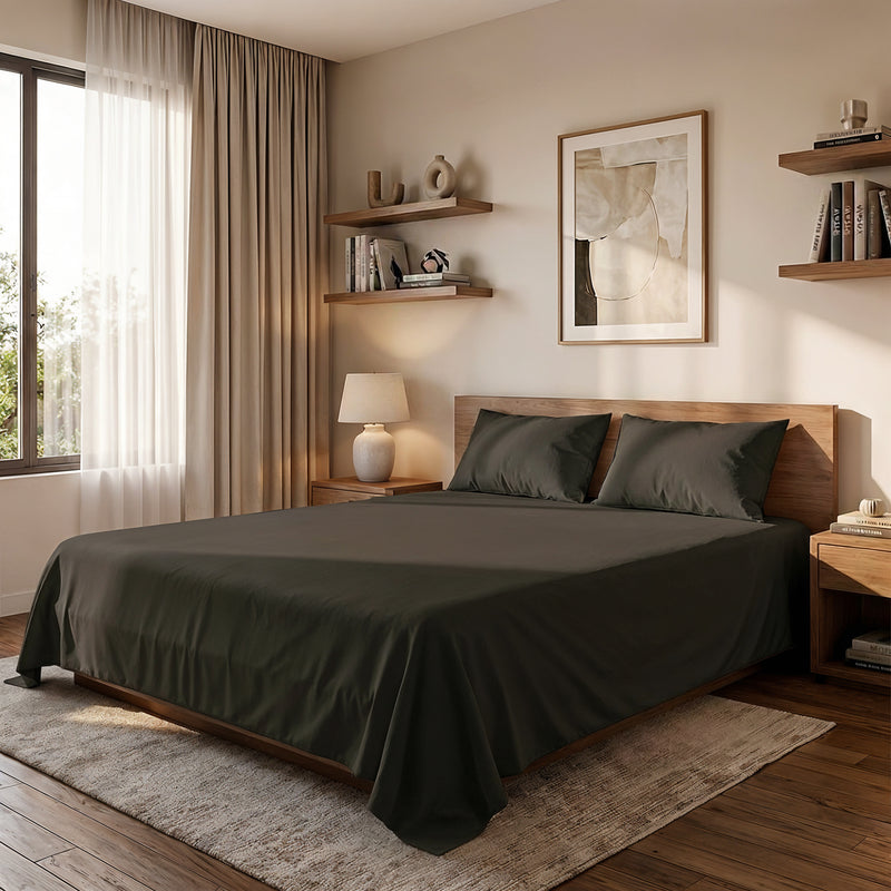 Silver Cotton Flat Bedsheet โ Modern, Soft & Effortlessly Stylish