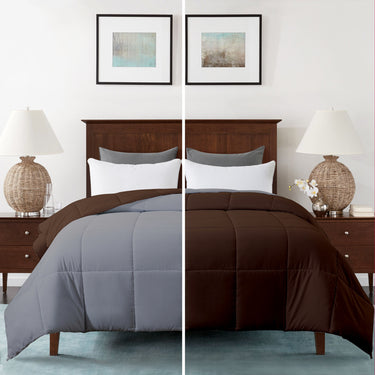 comforter quilt silver chocolate brown