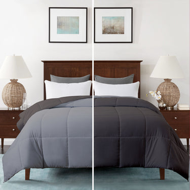 all weather comforter silver dark grey