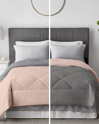 reversible ac comforter silver peach