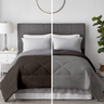 reversible ac comforter silver dark grey