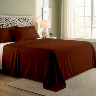 Brown Cotton Flat Bedsheet – Modern, Soft & Effortlessly Stylish