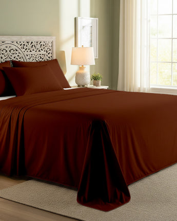 Brown Cotton Bedsheet – Soft, Cozy & Timeless Comfort