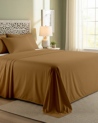 Beige Cotton Flat Bedsheet – Modern, Soft & Effortlessly Stylish
