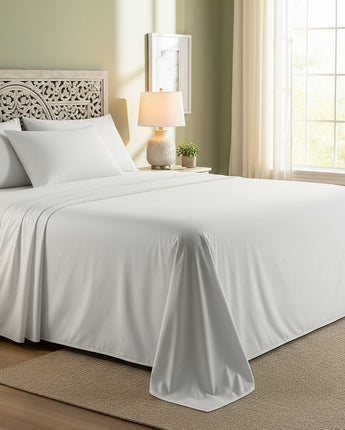 Pure White Cotton Flat Bedsheet With Pillow Cover – Timeless Elegance & Everyday Comfort