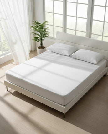 White Fitted Cotton Bedsheet With Two Pillow Cover – Soft, Elegant & Easy to Maintain