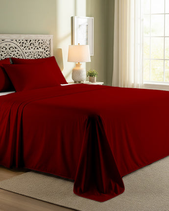 Burgundy Cotton Bedsheet – Luxurious, Soft & Elegant Comfort