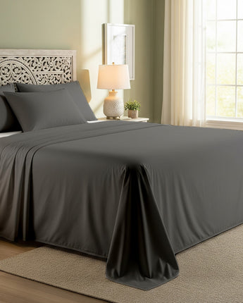 Dark Grey Cotton Flat Bedsheet – Modern, Soft & Effortlessly Stylish