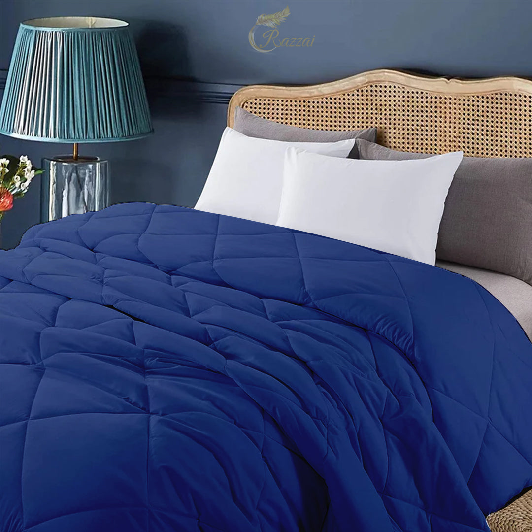 Razzai - 200 GSM Soft AC Comforter Hotel Quality-Down Alternative Comforter - All Season |AC Comforter/Blanket/Quilt/Rajai |Medium Blue