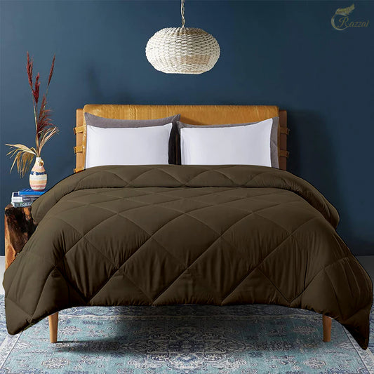 Razzai - 200 GSM Soft AC Comforter Hotel Quality-Down Alternative Comforter |All Season |AC Comforter/Blanket/Quilt|Beige
