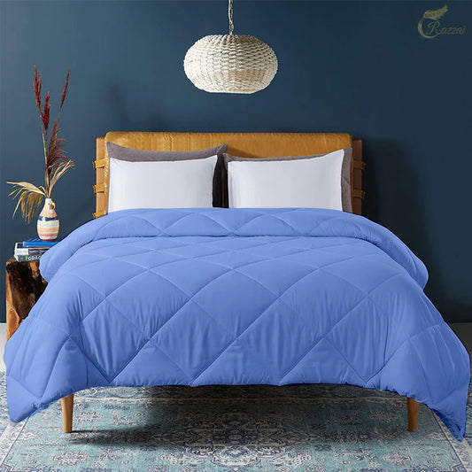 Razzai - 200 GSM Soft AC Comforter Hotel Quality-Down Alternative Comforter - All Season |AC Comforter/Blanket/Quilt/Rajai|Sky Blue