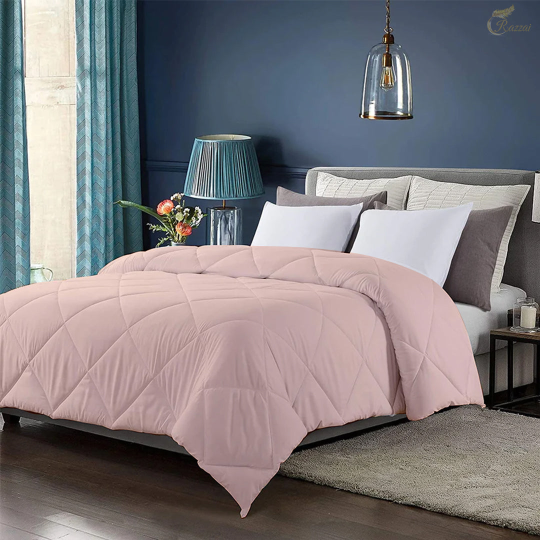Razzai - 200 GSM Soft AC Comforter Hotel Quality-Down Alternative Comforter - All Season |AC Comforter/Blanket/Quilt/Rajai |Peach