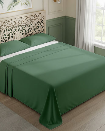Emerald Green Cotton Bedsheet With Pillow Cover – Elegant, Soft & Naturally Refreshing