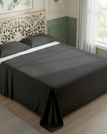 Dark Grey Cotton Flat Bedsheet – Modern, Soft & Effortlessly Stylish