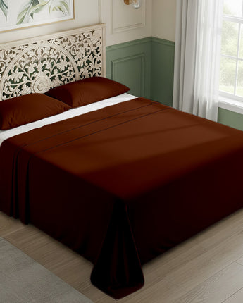 Brown Cotton Flat Bedsheet – Modern, Soft & Effortlessly Stylish