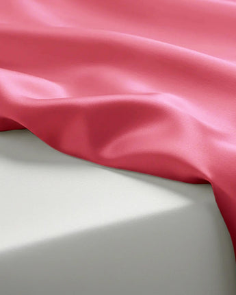 Coral Pink Velvet Satin Flatted Bedsheet – Radiant Glow & Supreme & Luxury Comfort