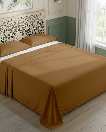 Beige Cotton Flat Bedsheet – Modern, Soft & Effortlessly Stylish