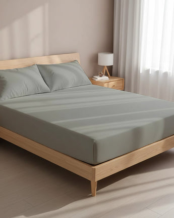 Silver Microfiber Fitted Bedsheet – Soft, Durable & Wrinkle-Resistant