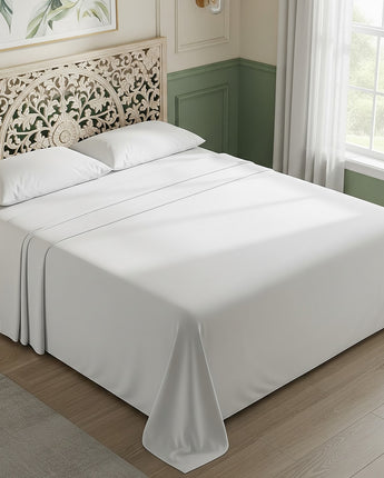 Pure White Cotton Flat Bedsheet With Pillow Cover – Timeless Elegance & Everyday Comfort