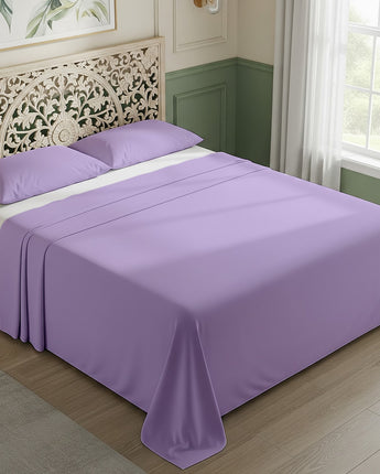 Lavender Cotton Flat Bedsheet – Modern, Soft & Effortlessly Stylish