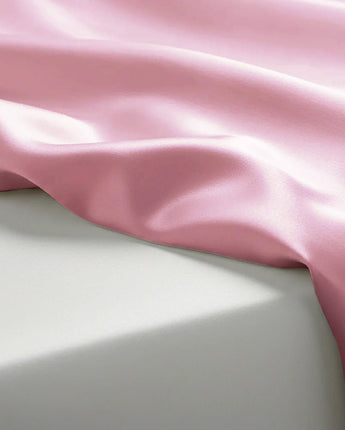 Baby Pink Velvet Satin Flatted Bedsheet With Pillow Cover – Soft Touch Luxury