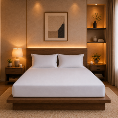 Premium Percale Cotton 300 TC Bedsheet Set with 2 Pillow Covers | Luxury Hotel Finish