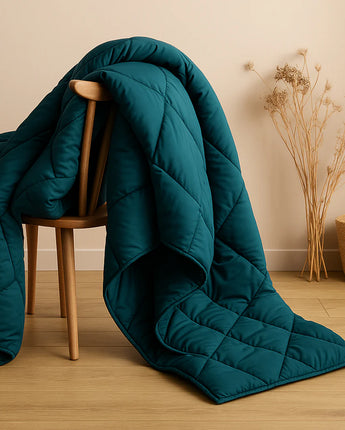 रज़ाई समर सीज़न 100 GSM एसी कम्फ़र्टर सुपर सॉफ्ट फ़्लफ़ी कम्फ़र्टर | टील 