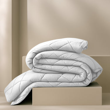 Cloud-like 100 GSM comforter offering plush coziness and lightweight warmth (white)