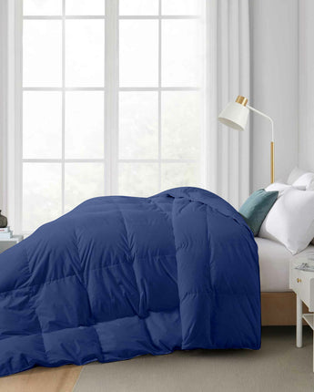 Razzai Down Alternative Soft Quilted 300 GSM All Weather Comforter|Medium Blue|Microfibre|lightweight