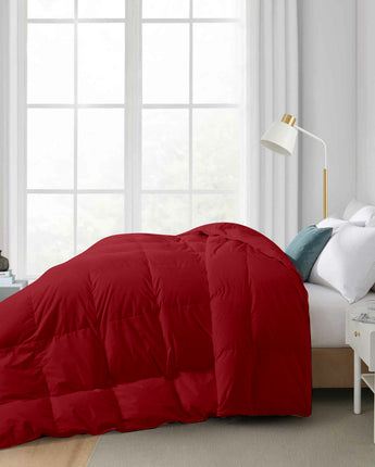 Razzai Down Alternative Soft Quilted 300 GSM All Weather Comforter |Burgundy | Microfibre, lightweight