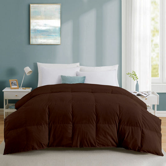 Razzai Down Alternative Soft Quilted 300 GSM All Weather Comforter |Chocolate Brown |Microfibre, lightweight