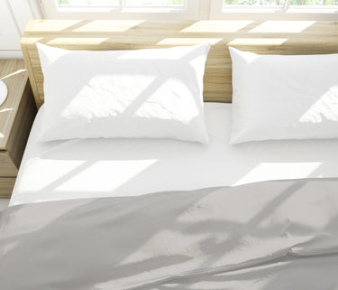 Razzai Super Soft Microfiber 3 Piece Duvet Cover Set and 2 Pillow Cover (18X28 Inches) - Single, Double, King Size /Silver
