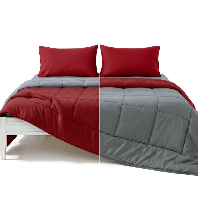 Reversible Summer AC Comforter – Burgundy