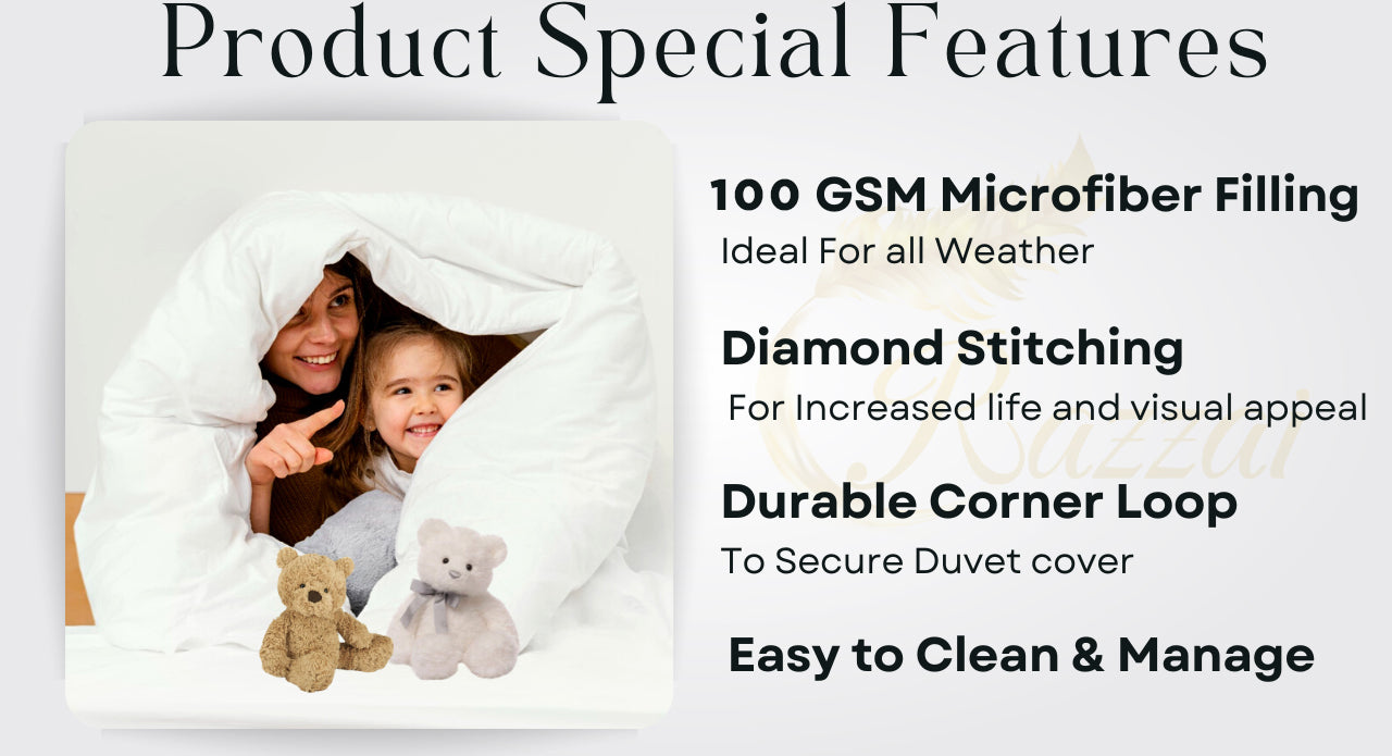 Razzai - 100 GSM Soft AC Comforter Hotel Quality-Down Alternative Reversible Comforter - All Season |AC Comforter/Blanket/Quilt/Rajai Double Bed|Silver/DarkGrey