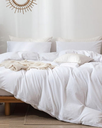 Razzai Super Soft Microfiber Piece Duvet Cover and 2 Pillow Cover (18X28 Inches) - Single, Double, King Size /White