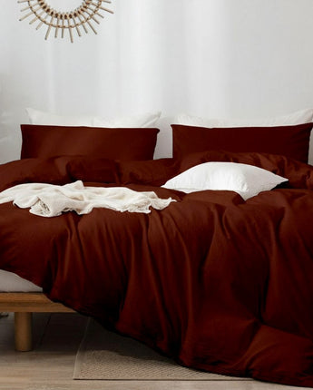 Razzai Super Soft Microfiber Piece Duvet Cover and 2 Pillow Cover (18X28 Inches) - Single, Double, King Size /Chocolate Brown