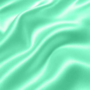 Aqua Green Satin Fitted Bedsheet With Pillow Cover