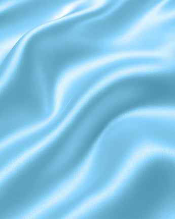 Dreamy Blue Velvet Satin Fitted Bedsheet – Luxe Soft Feel
