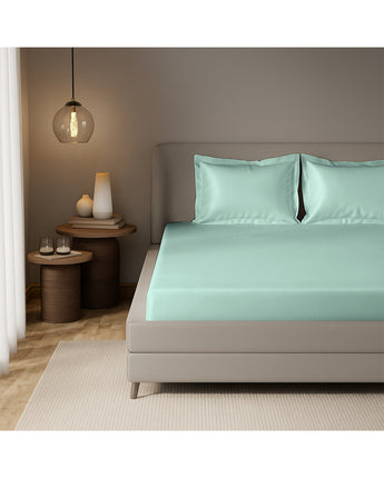 French Grey Satin Fitted Bedsheet | Smooth Velvet Touch | Premium Bedroom Elegance