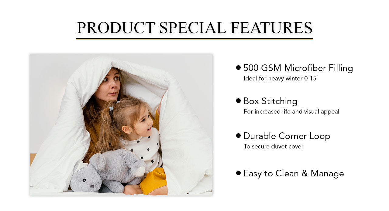 Razzai 500 GSM Winter Comforter Premium Collection Quilted Comforter |Chocolate Brown|Microfiber|lightweight