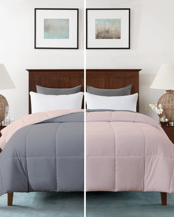 ac comforter quilt silver peach