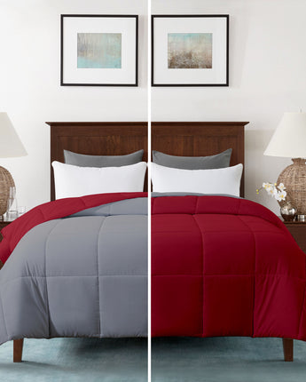 ac comforters silver burgundy