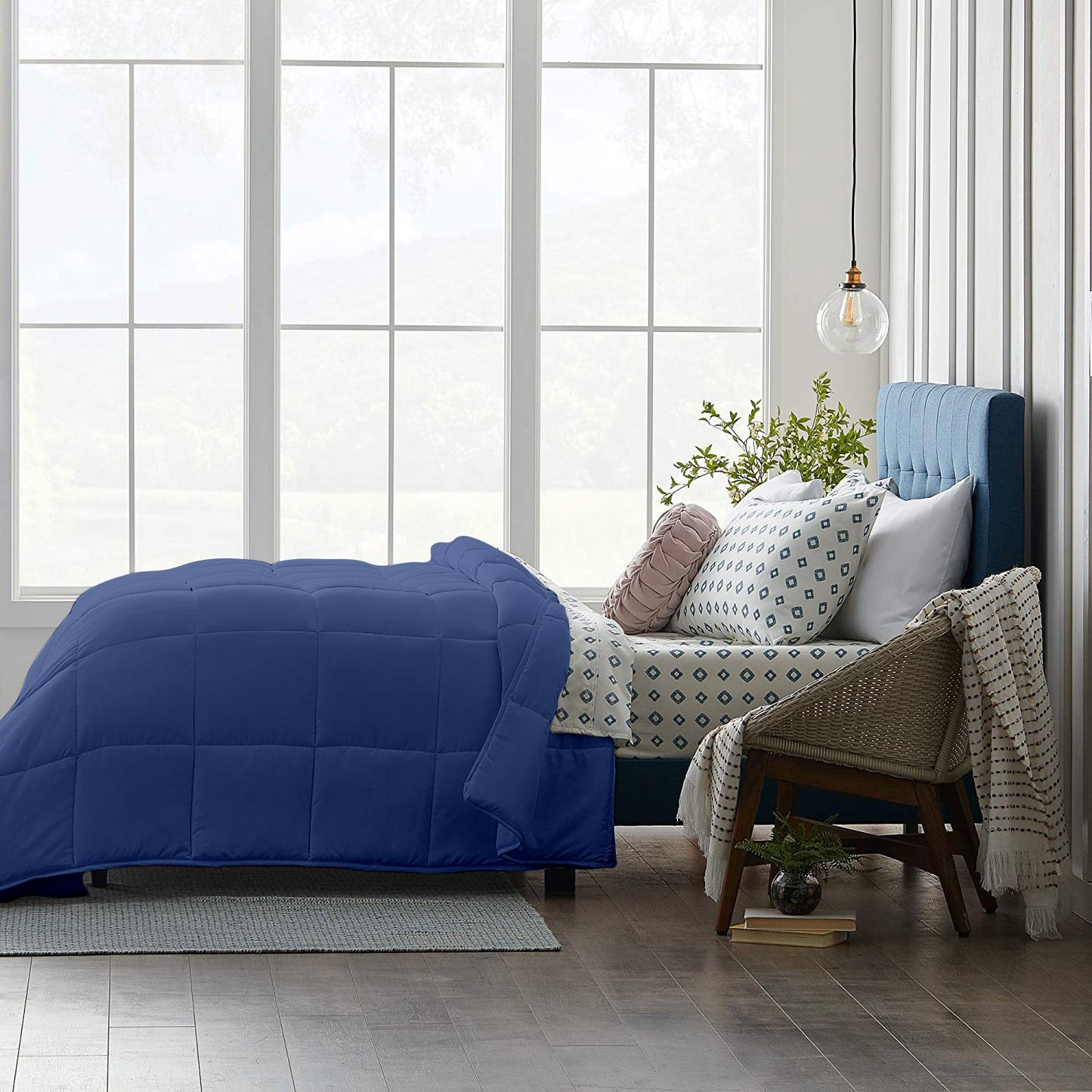 Razzai 500 GSM Winter Comforter Premium Collection Quilted |Medium Blue| Microfiber Comforter, Lightweight