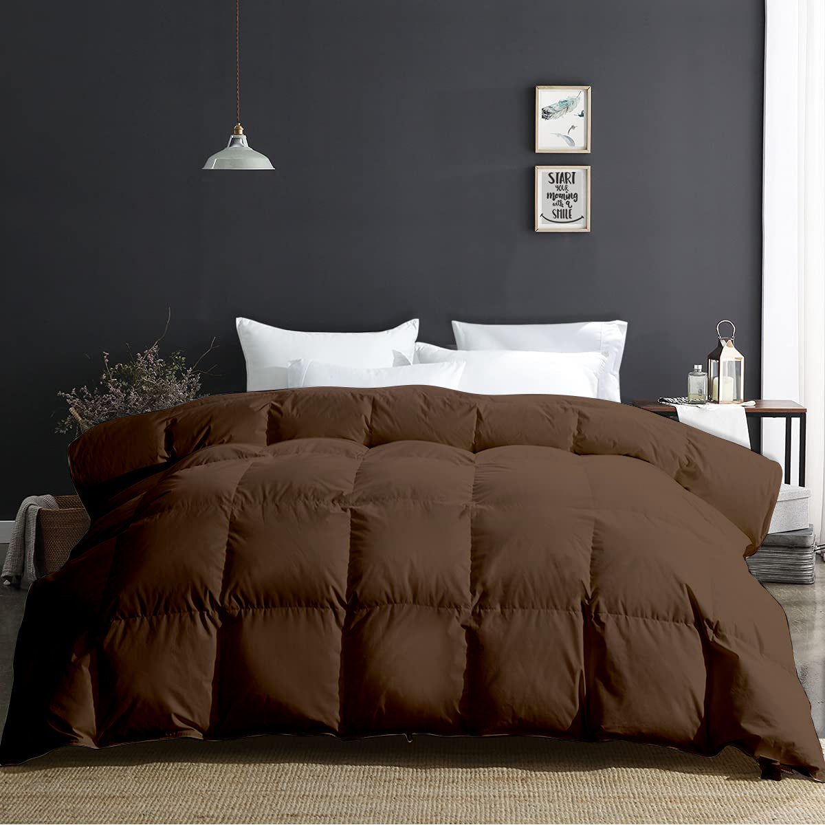 Razzai 500 GSM Winter Comforter Premium Collection Quilted Comforter |Chocolate Brown|Microfiber|lightweight