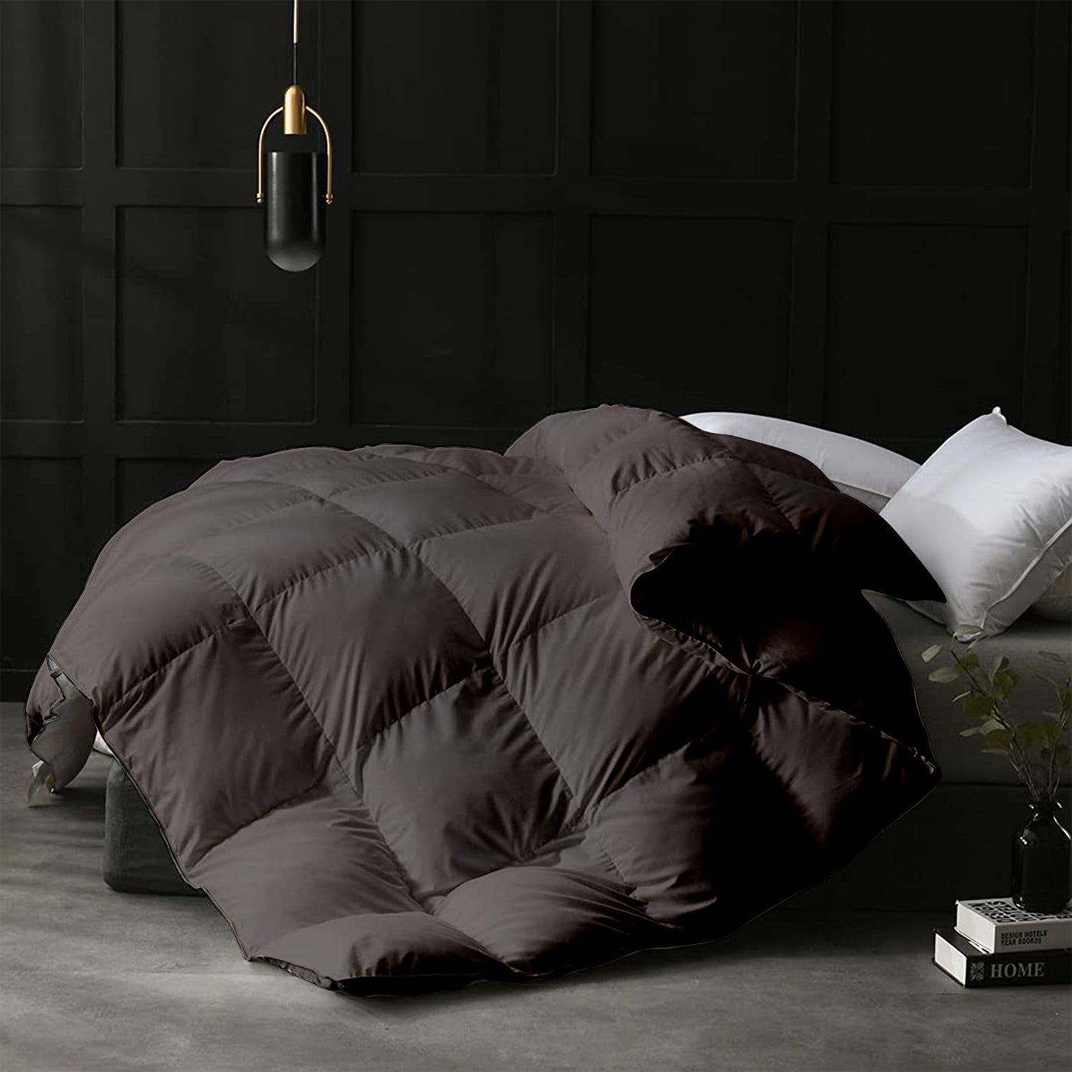 heavy winter quilt dark grey