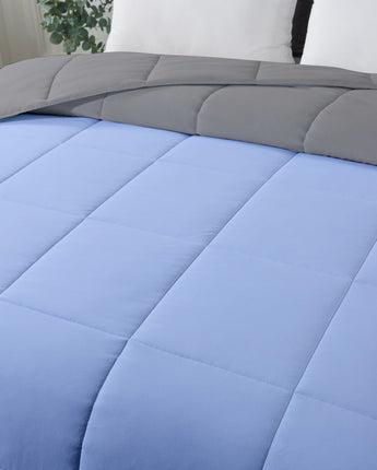 Razzai - 150 GSM Soft AC Comforter Hotel Quality-Down Alternative Reversible Comforter - All Season |AC Comforter/Blanket/Quilt/Rajai Double Bed|Silver/Sky Blue