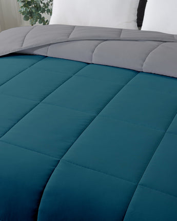 Razzai - 150 GSM Soft AC Comforter Hotel Quality-Down Alternative Reversible Comforter - All Season |AC Comforter/Blanket/Quilt/Rajai Double Bed|Silver/Teal