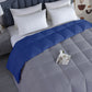Razzai Down Alternative Soft Quilted 300 GSM All Weather Comforter |Silver/Medium Blue
