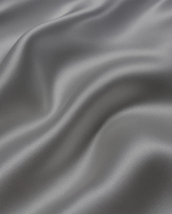 Premium Silver Satin Fitted Bedsheet | Velvet Touch | Elegant Modern Bedding