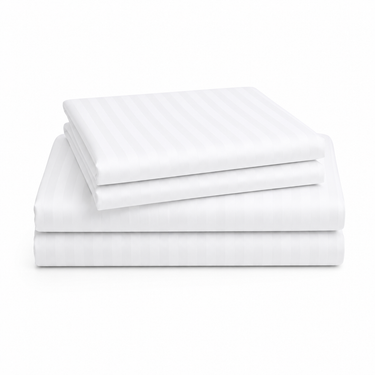 Satin Stripe 200 TC Bedsheet Set with 2 Pillow Covers | Luxury Hotel Finish
